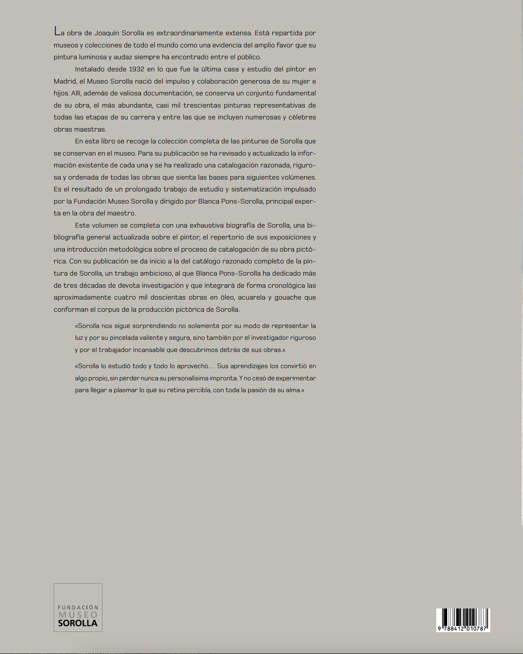 Sorolla. Catalogue raisonné. Collection of paintings from the Sorolla Museum